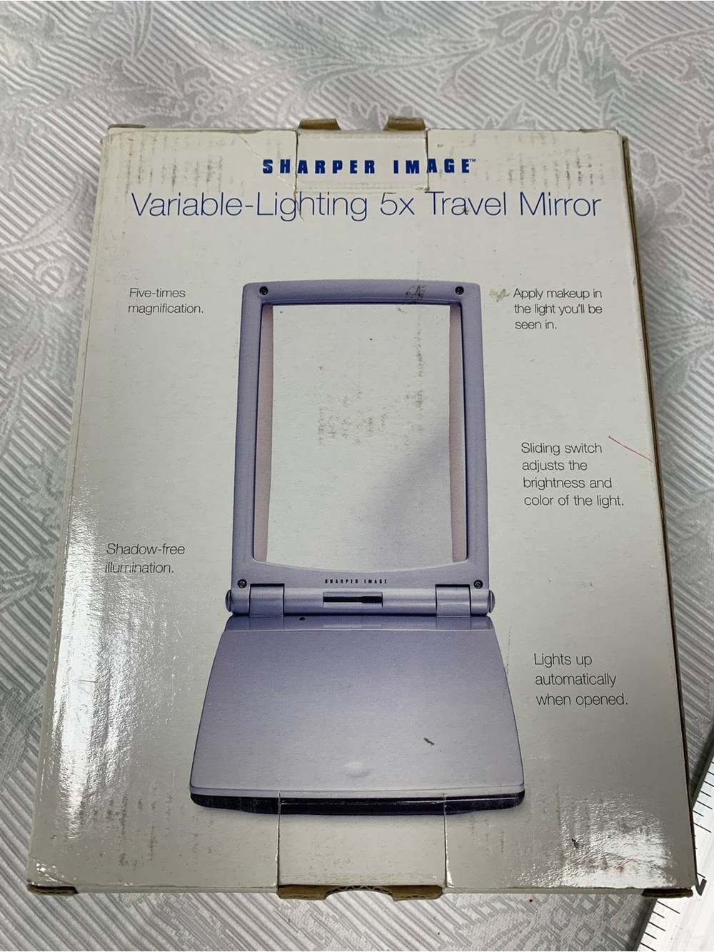 Sharper Image Travel Makeup Mirror in Light NIB vintage